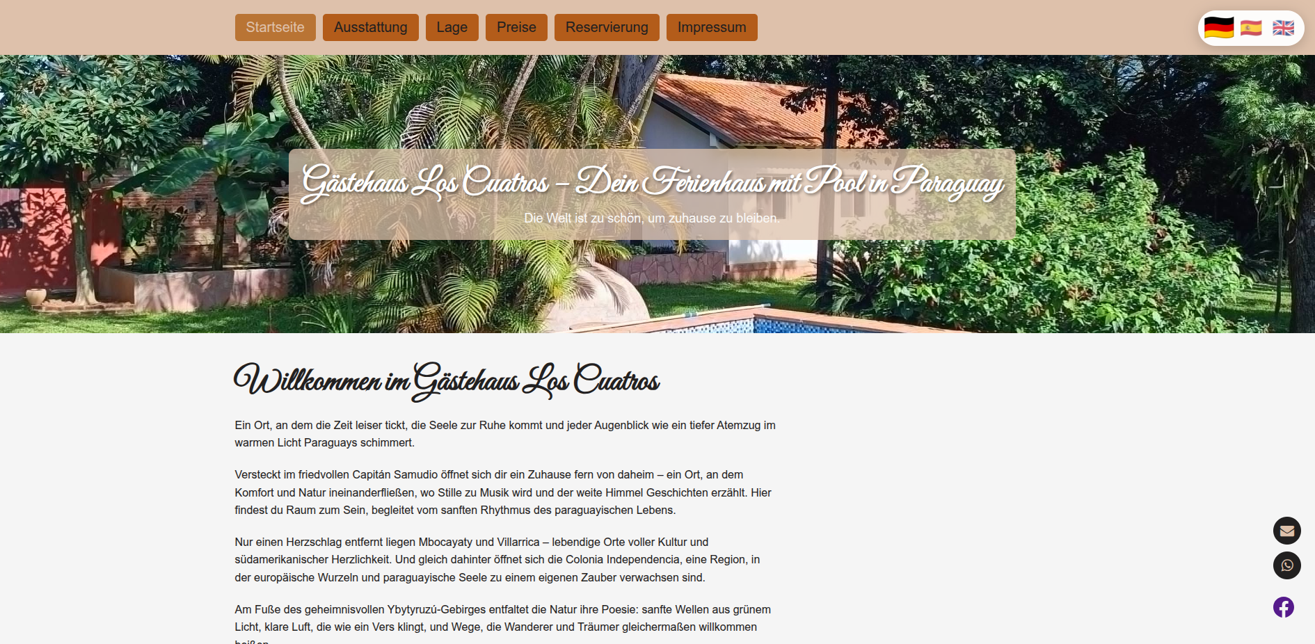 Website von Los Cuatros